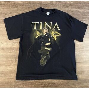 Tina Turner On Tour Double Sided Music‎ Band T Shirt Size Large I16